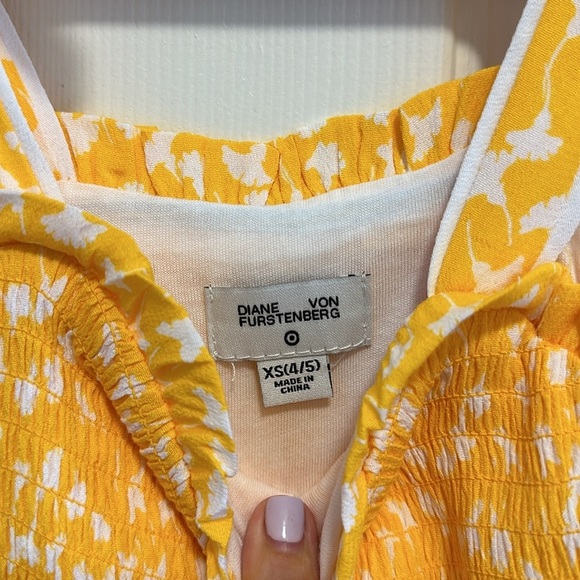 DVF Kid’s Smocked Tie Strap Ginkgo Yellow Midi Dress - DVF for Target XS - Picture 5 of 5